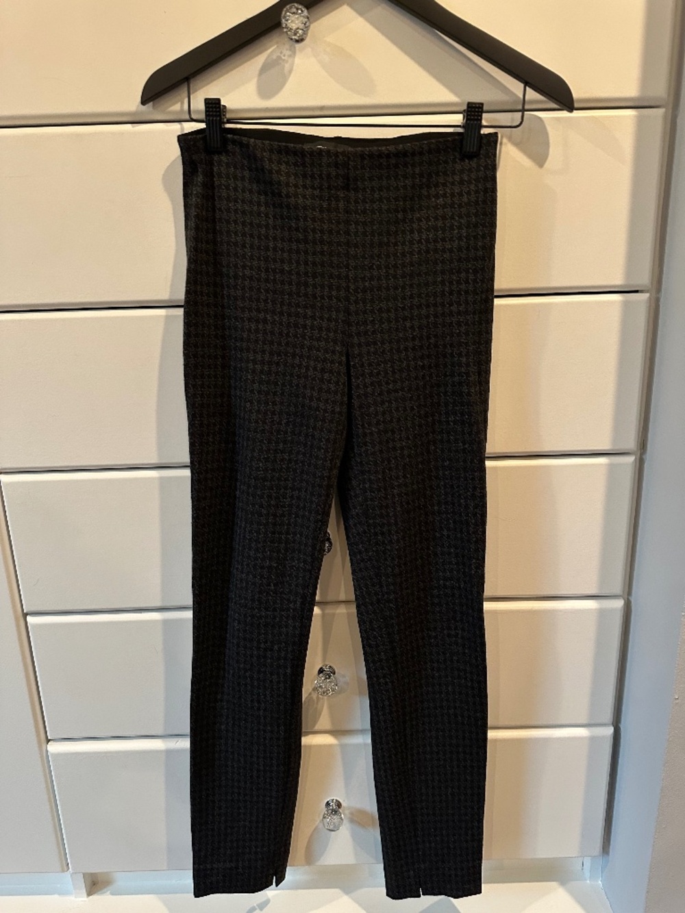Theory Women’s Houndstooth Ankle Pants Charcoal Black Size S